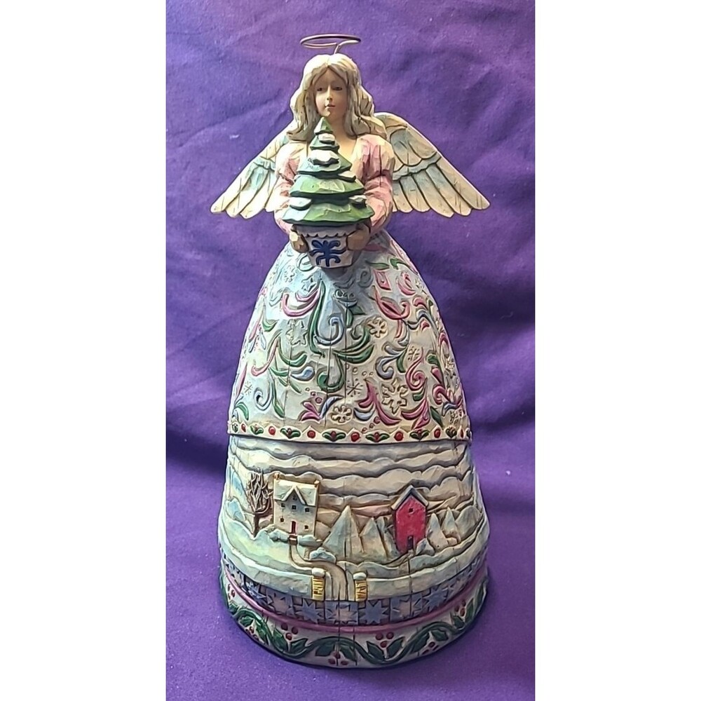 Jim Shore Landscape Sleeps Christmas Angel Figurine Statue Enesco 2004 #117677